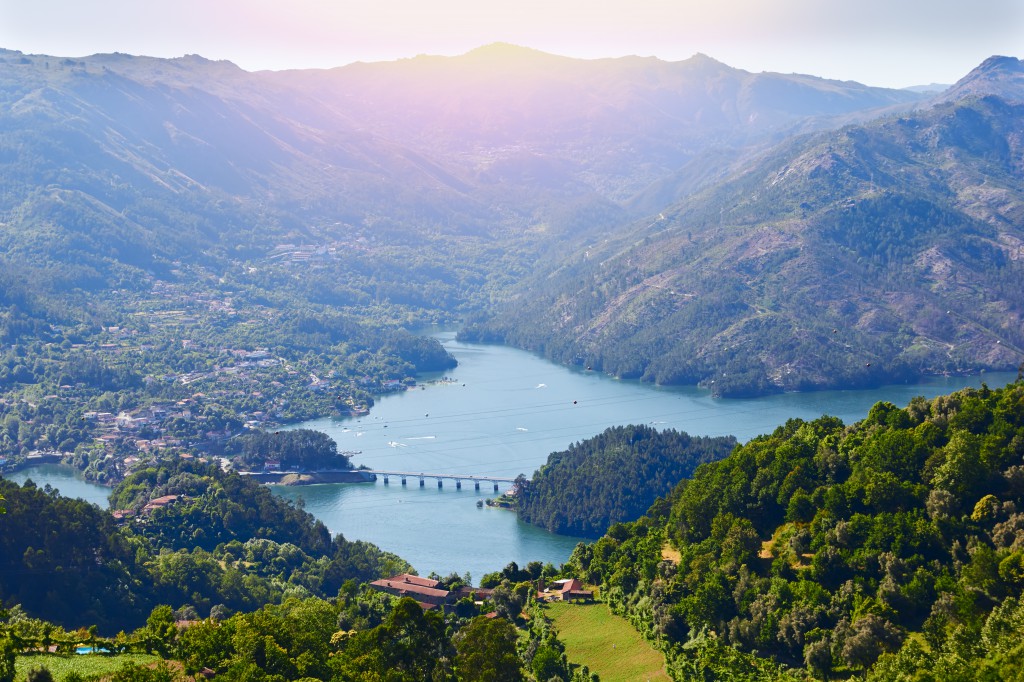 sunset in Geres national park. Portugal