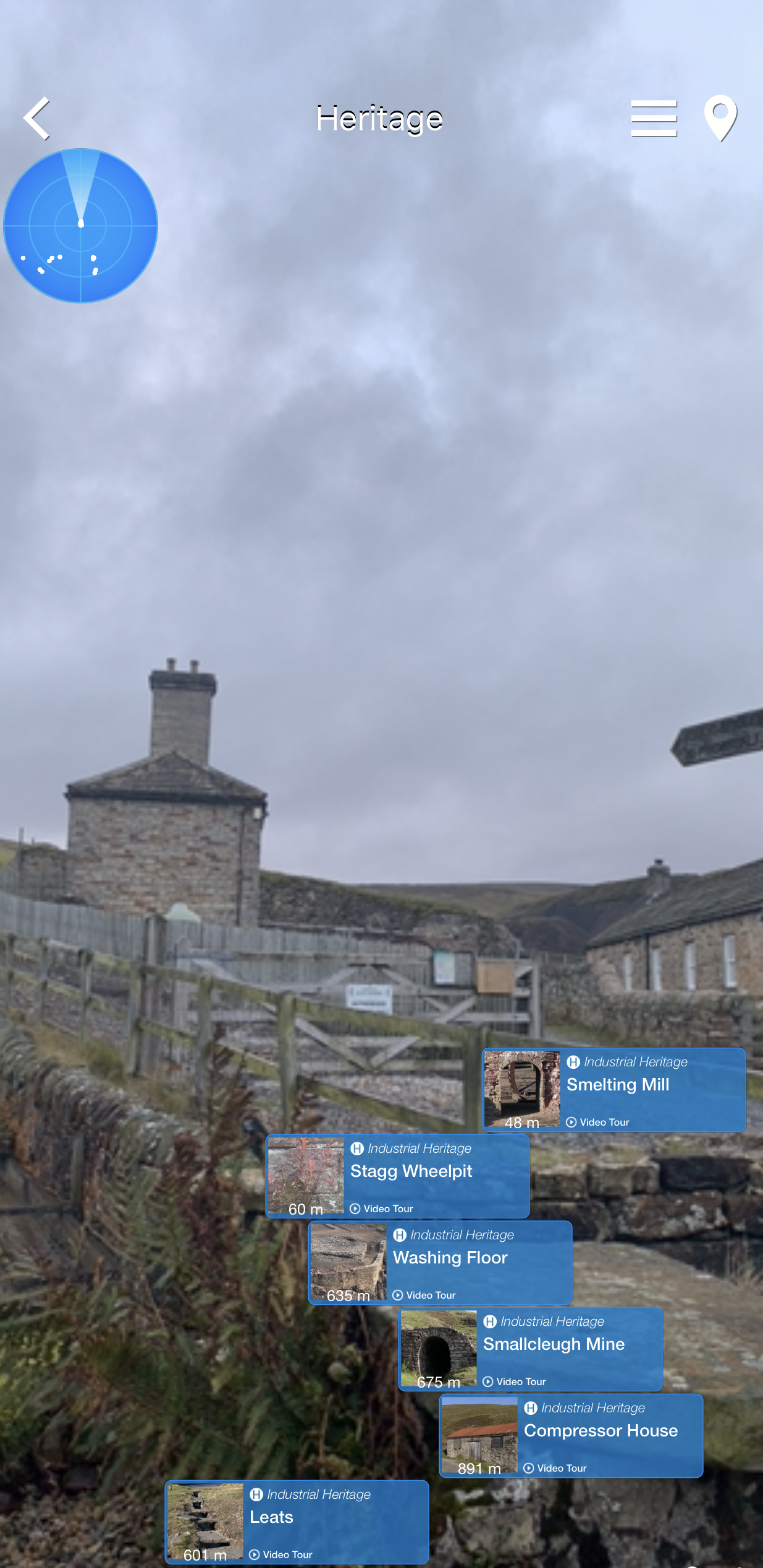Heritage places discoverable in augmented reality on WAM
